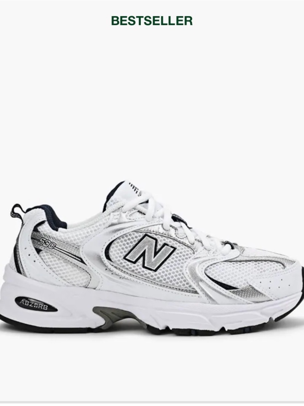 New Balance 530 White with Black Accent Retro Running Shoes